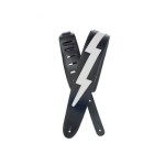 Planet Waves Icon Leather Guitar Strap, Lightning Bolt