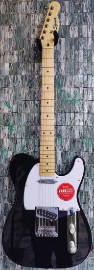 Squier Sonic Telecaster, Maple Fingerboard, White Pickguard, Black