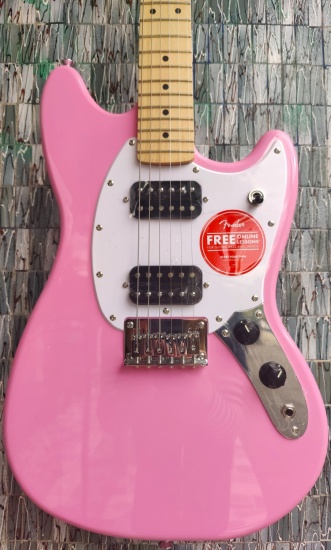 Squier Sonic Mustang HH, Maple Fingerboard, Flash Pink