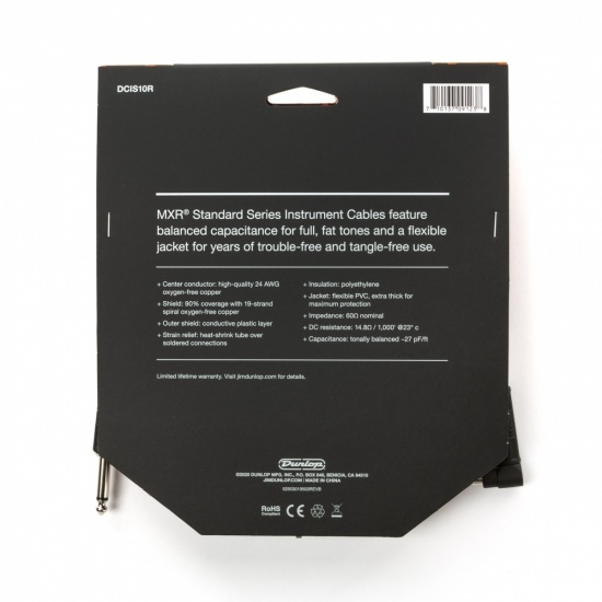 MXR 10ft Standard  Instrument Cable - Straight to Angle