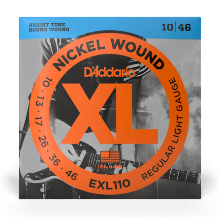 D'Addario EXL110 Nickel Wound Electric Guitar Strings, Regular Light, 10-46