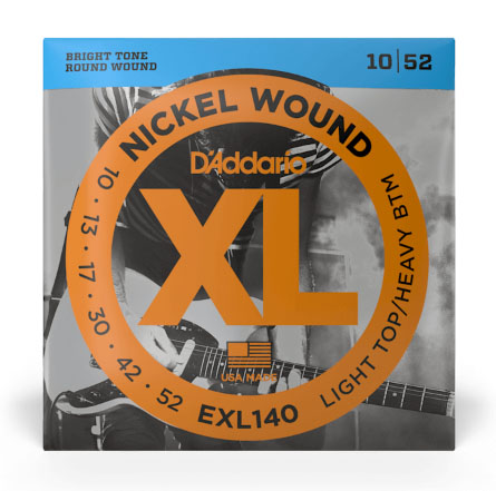 D'Addario EXL140 Nickel Wound Electric Guitar Strings, Light Top/Heavy Bottom, 10-52