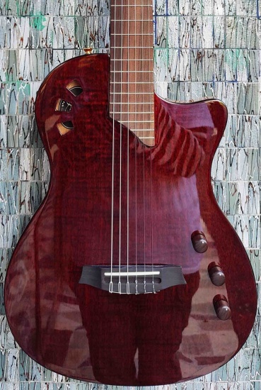 Cordoba Fusion Stage Chambered Electro-Acoustic Classical Cutaway, Limited Edition Garnet