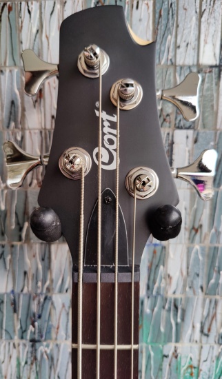 Cort Action Bass Junior Short Scale Bass, Open Pore Black Cherry