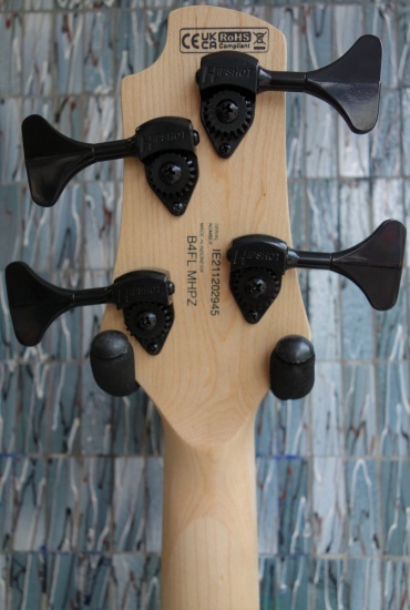 Cort Artisan B4FL MHPZ Lined Fretless Bass, Open Pore Trans Black Burst