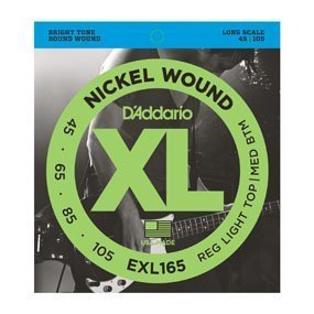 D'Addario EXL165 Nickel Wound Bass Guitar Strings, Custom Light, 45-105, Long Scale