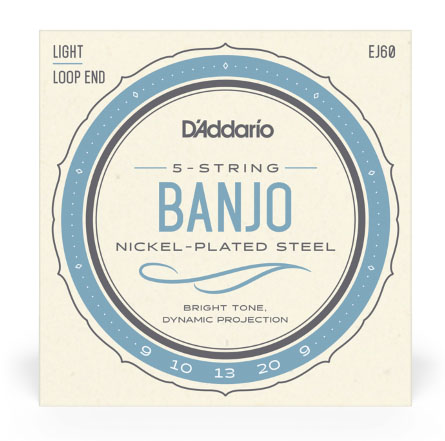 D'Addario EJ60 5-String Banjo Strings, Nickel, Light, 9-20