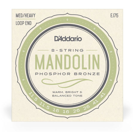 D'Addario EJ75 Mandolin Strings, Phosphor Bronze, Medium/Heavy, 11.5-41