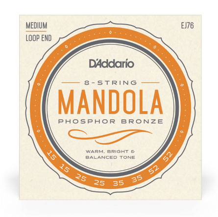 D'Addario EJ76 Phosphor Bronze Mandola Strings, Medium, 15-52