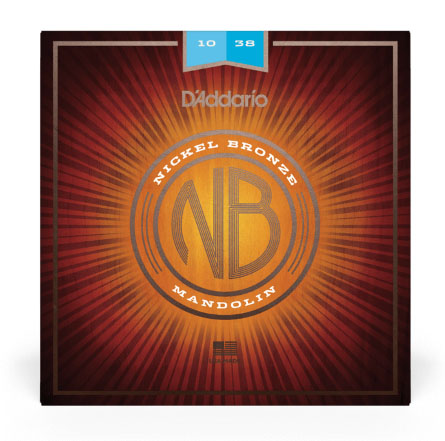 D'Addario NBM1038 Nickel Bronze Mandolin Strings, Light, 10-38