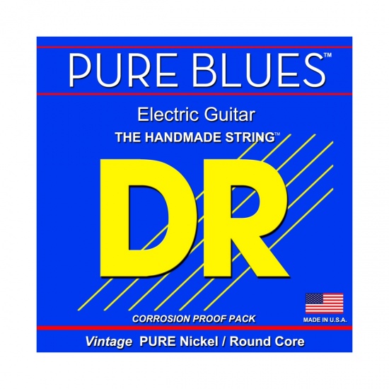 DR Pure Blues Vintage Pure Nickel Electric Guitar Strings, Light 9-42