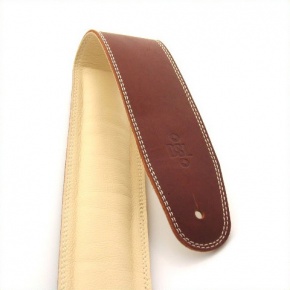 DSL 2.5'' Padded Garment Leather, Maroon with Beige Stitch