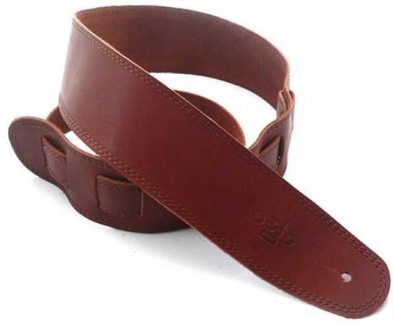 DSL 2.5'' Single Ply Leather Tan with Brown Stitch Guitar Strap SGE25-16-2