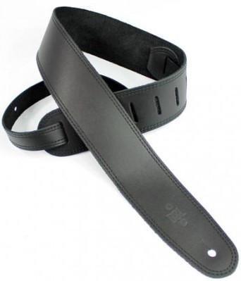 DSL Single Ply Black Leather with Black Stitch 2.5'' Guitar Strap SGE25-15-1