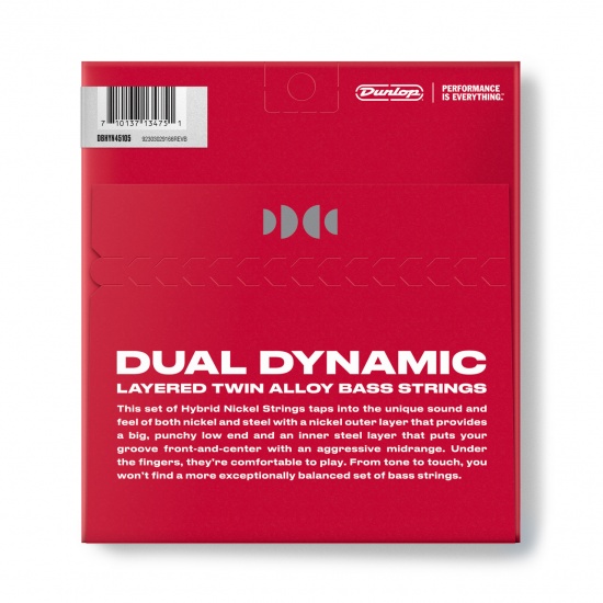 Dunlop String Lab Dual Dynamic Hybrid Nickel Bass Strings, 45-105