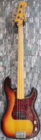 Fender 1972 Fretless Precision Bass, Maple Neck, 3-Tone Sunburst (Pre-Owned)