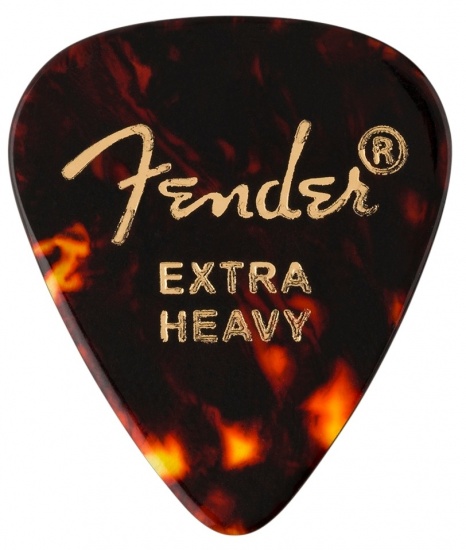 Fender 351 Shape Classic Picks, Extra Heavy, Tortoise Shell, Pack of 12