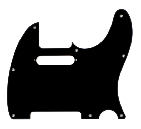 Fender 8-Hole Mount (Vintage-Style ''Bakelite'') Telecaster Pickguard, Black, 1-Ply