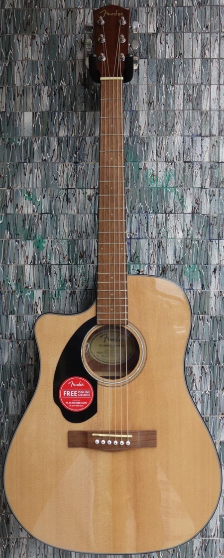 Fender CD-60SCE Electro-Acoustic Left-Handed Dreadnought,  Natural