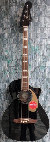 Fender Kingman Electro-Acoustic Bass Guitar, Black Gloss