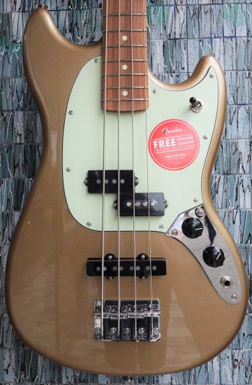 Fender Player Mustang Bass PJ, Pau Ferro Fingerboard, Firemist Gold