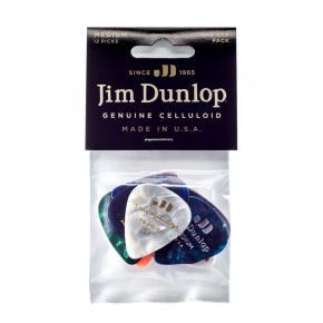 Jim Dunlop Genuine Celluloid Medium Variety Pack, 12 Picks