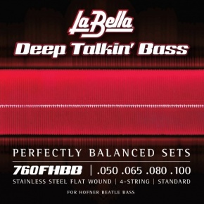 La Bella 0760M Original 1954 Style Deep Talkin' Bass Stainless Steel Flat Wound Strings, 52-110