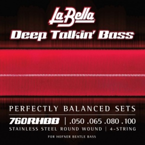 La Bella 760RHBB Beatle Bass Stainless Steel Round Wound Strings, 50-100