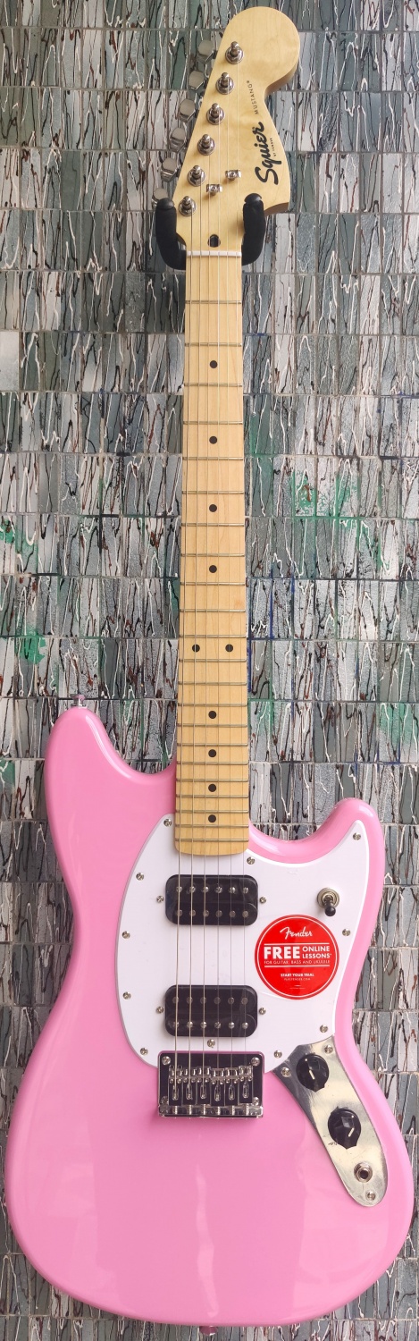 Squier Sonic Mustang HH, Maple Fingerboard, Flash Pink