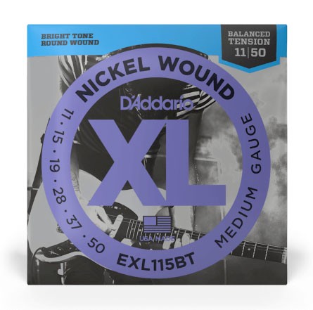 D'Addario EXL115BT Nickel Wound Electric Guitar Strings, Balanced Tension Medium, 11-50