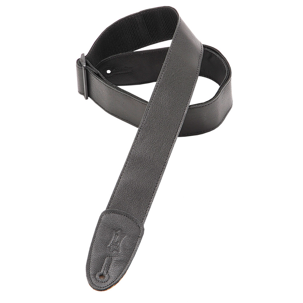 Levy's Leather's Black Leather Guitar Strap, M7GP-BLK