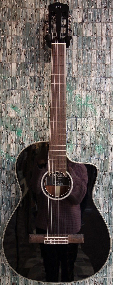 Cordoba Fusion 5 Electro-Acoustic Classical Cutaway, Jet Black -  jimmyegypt.co.uk