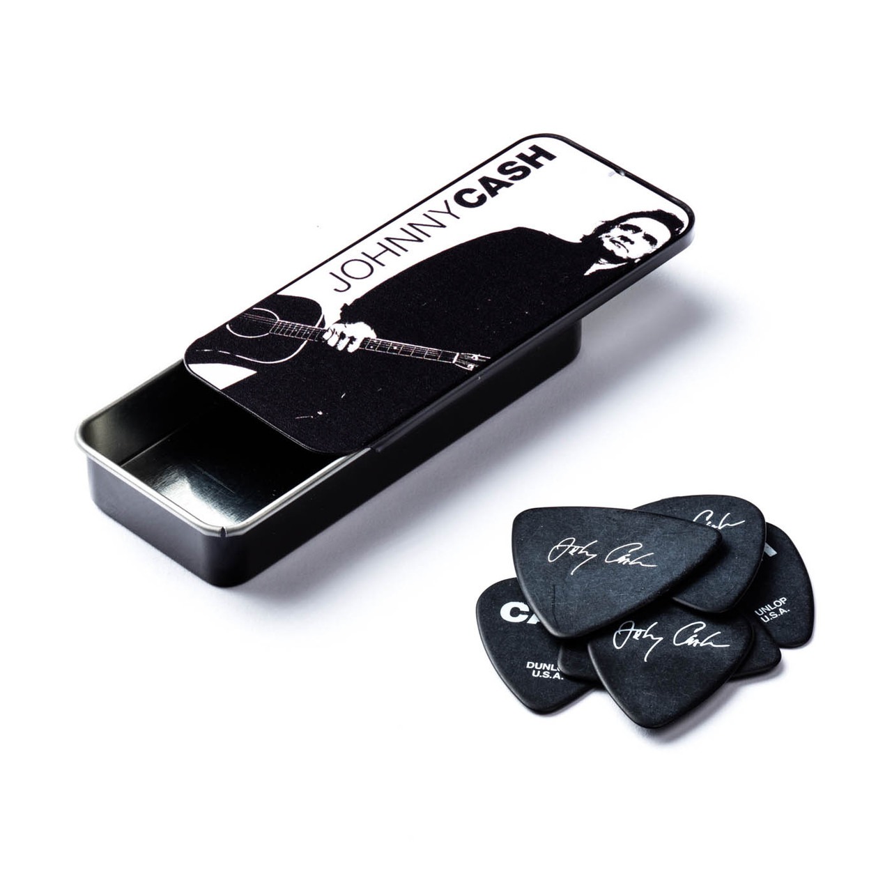 Dunlop Johnny Cash Legend Pick Tin, 6 Heavy Gauge Picks