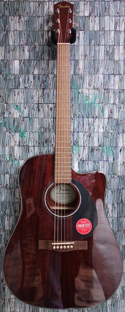 Fender CD-60SCE Electro-Acoustic Dreadnought, All Mahogany