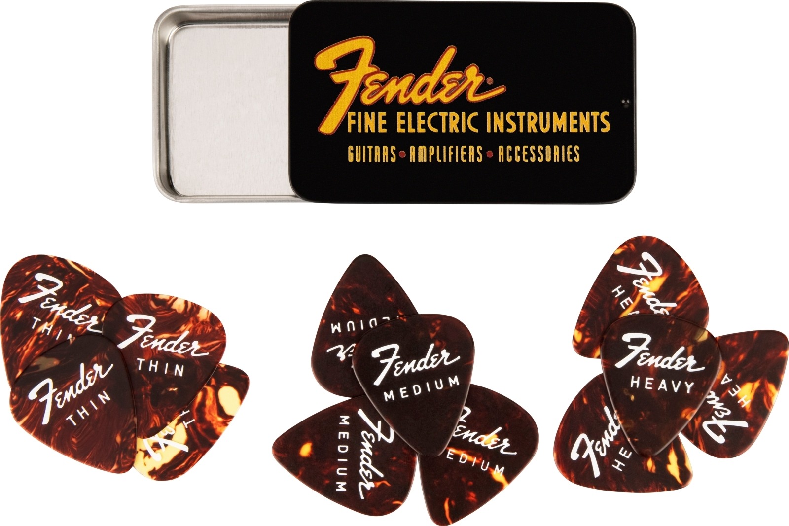 Fender Fine Electric Pick Tin , 12 Pack