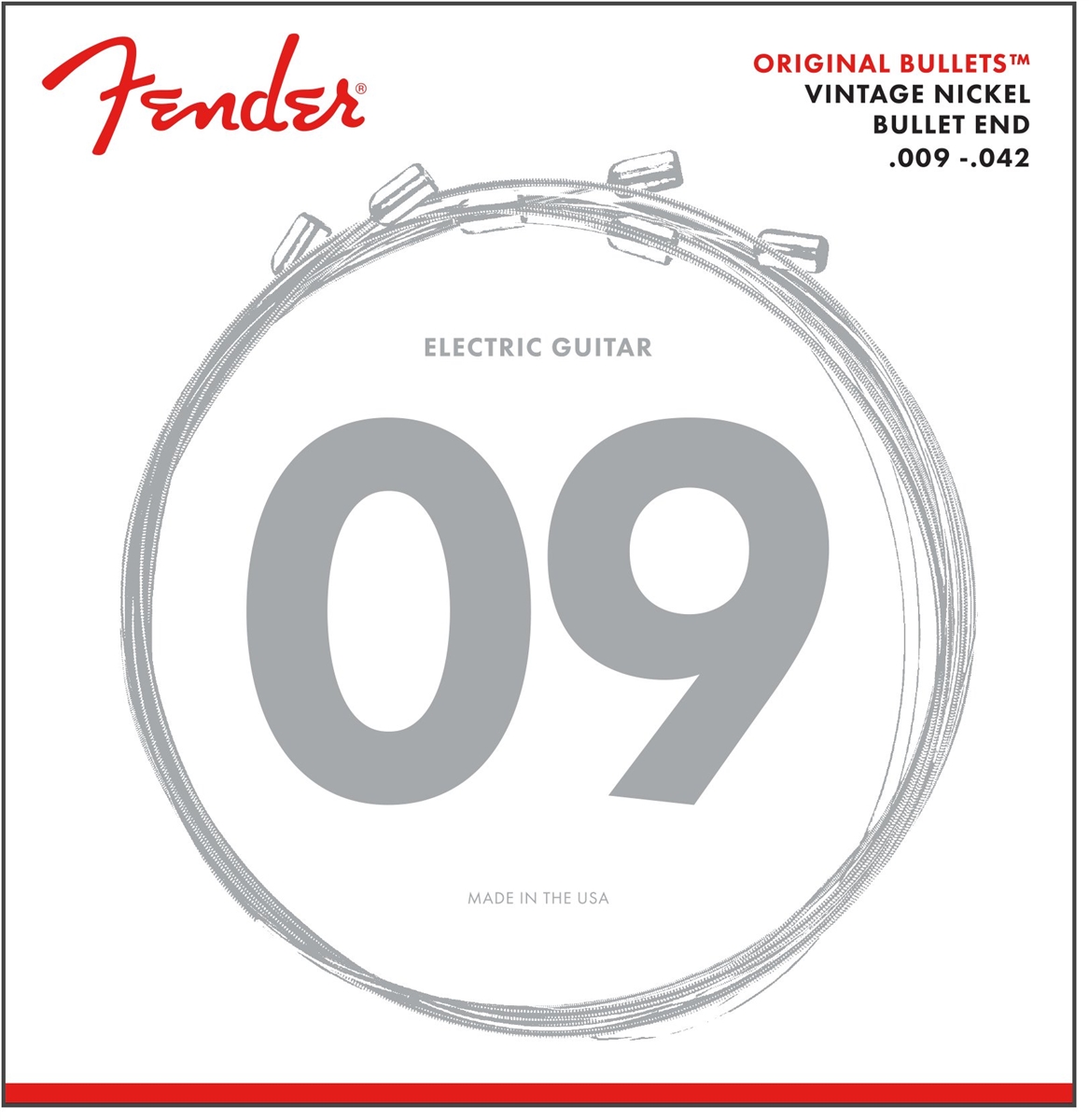 Fender Original Bullets 3150L Pure Nickel Electric Guitar Strings, 9-42