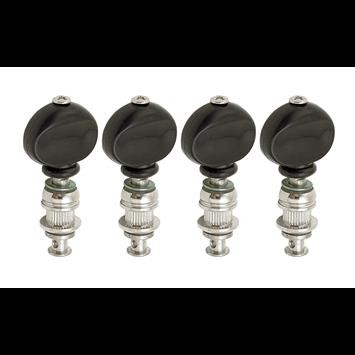 Grover Sta-Tite Ukulele pegs set of 4 9NB Black Button Nickel