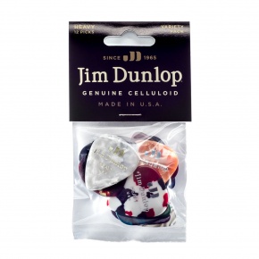 Jim Dunlop Genuine Celluloid Heavy Variety Pack, 12 Picks