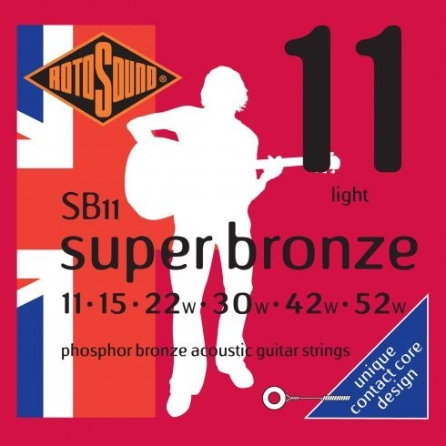 Rotosound Super Bronze Light Acoustic Guitar Strings, 11-52