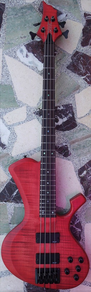 Spear S-2 Bass Guitar, Transparent Red