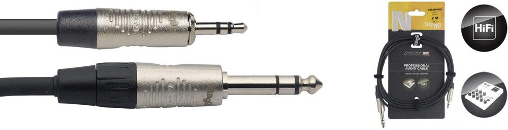 Stagg 2M Mini Jack to Stereo Jack Cable NAC2MPSPSR