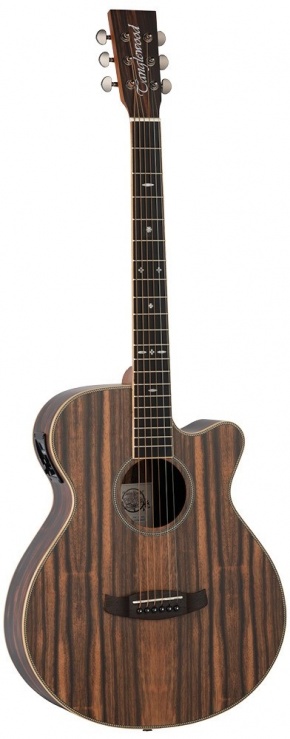 Tanglewood Reunion Pro Series TRU4CE Electro-Acoustic Super Folk Cutaway, All Figured Ebony