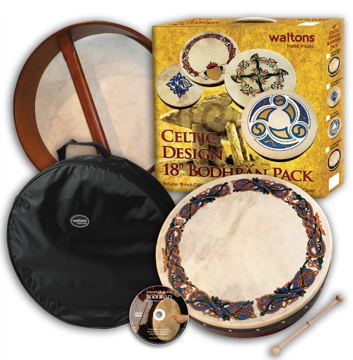 Waltons 18'' Bodhran Starter Pack, Animals