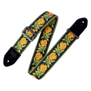 Levy's Leather's Cotton Floral Series Guitar Strap, Yellow MC8JQ-004