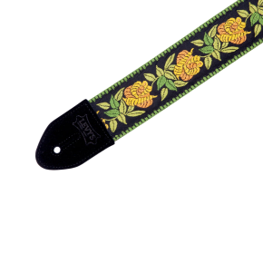 Levy's Leather's Cotton Floral Series Guitar Strap, Yellow MC8JQ-004