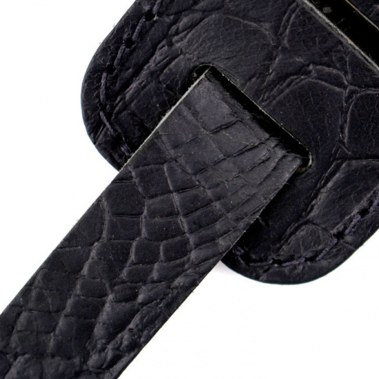 Richter Raw II Contour Croc Black Genuine Leather Guitar Strap