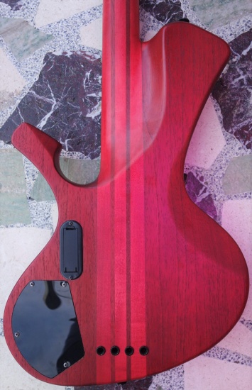 Spear S-2 Bass Guitar, Transparent Red