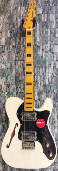 Squier FSR Classic Vibe '70s Telecaster Thinline, Maple Fingerboard with Blocks and Binding, Olympic White