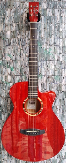 Tanglewood Discovery Series DBT SFCE TR G Electro-Acoustic Super Folk Cutaway, Thru Red Gloss