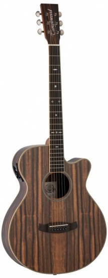 Tanglewood Reunion Pro Series TRU4CE Electro-Acoustic Super Folk Cutaway, All Figured Ebony